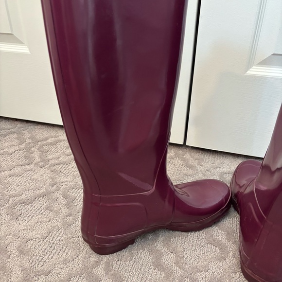 Hunter Women's Original Tall Gloss Rain Boots Adjustable Rumbling Red size 10 - Picture 8 of 14